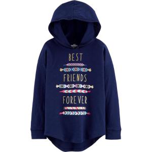 OSHKOSH B’GOSH Girls’ Sequin Pullover Hoodie(Ny Navy)