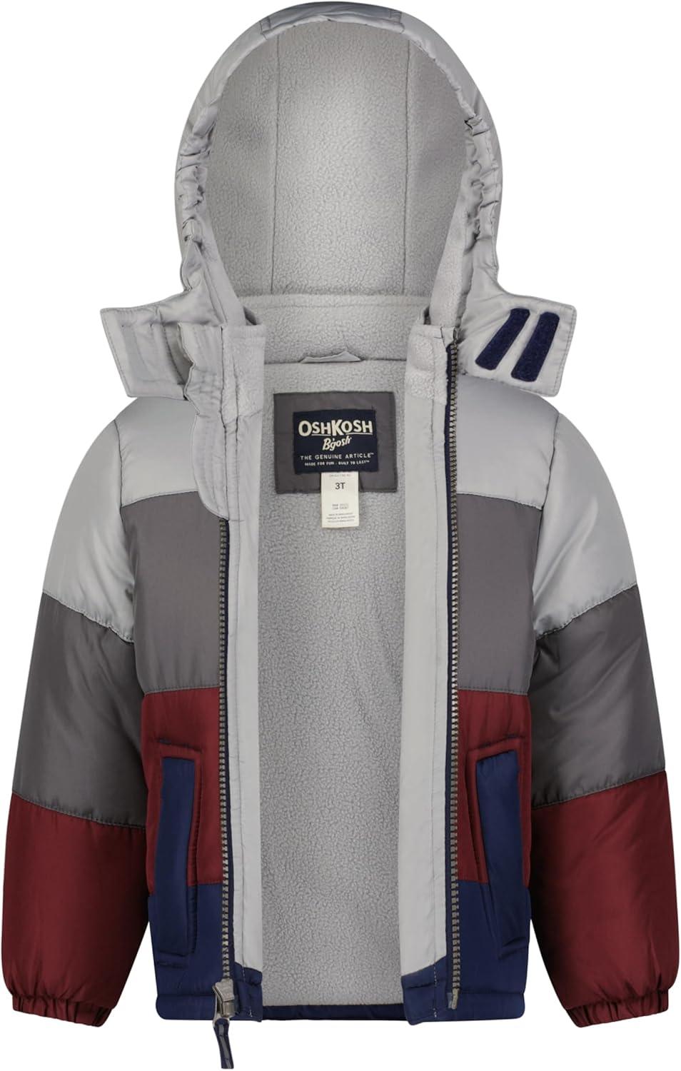 imageOsh Kosh BGosh Boys Heavyweight Puffer Coat Winter JacketBurgundy