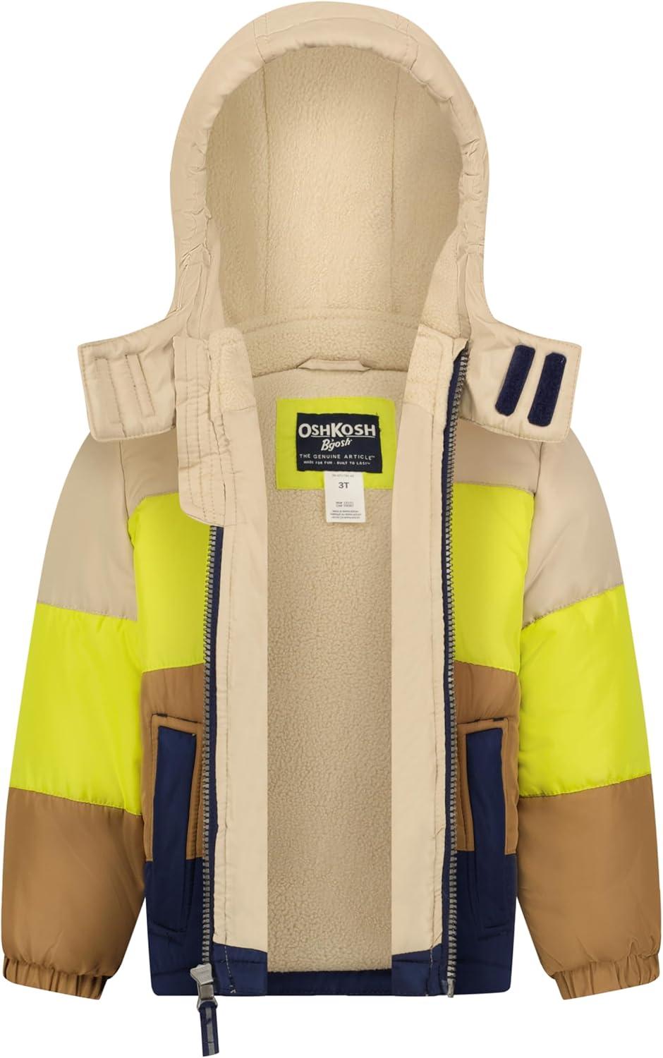imageOsh Kosh BGosh Boys Heavyweight Puffer Coat Winter JacketLime