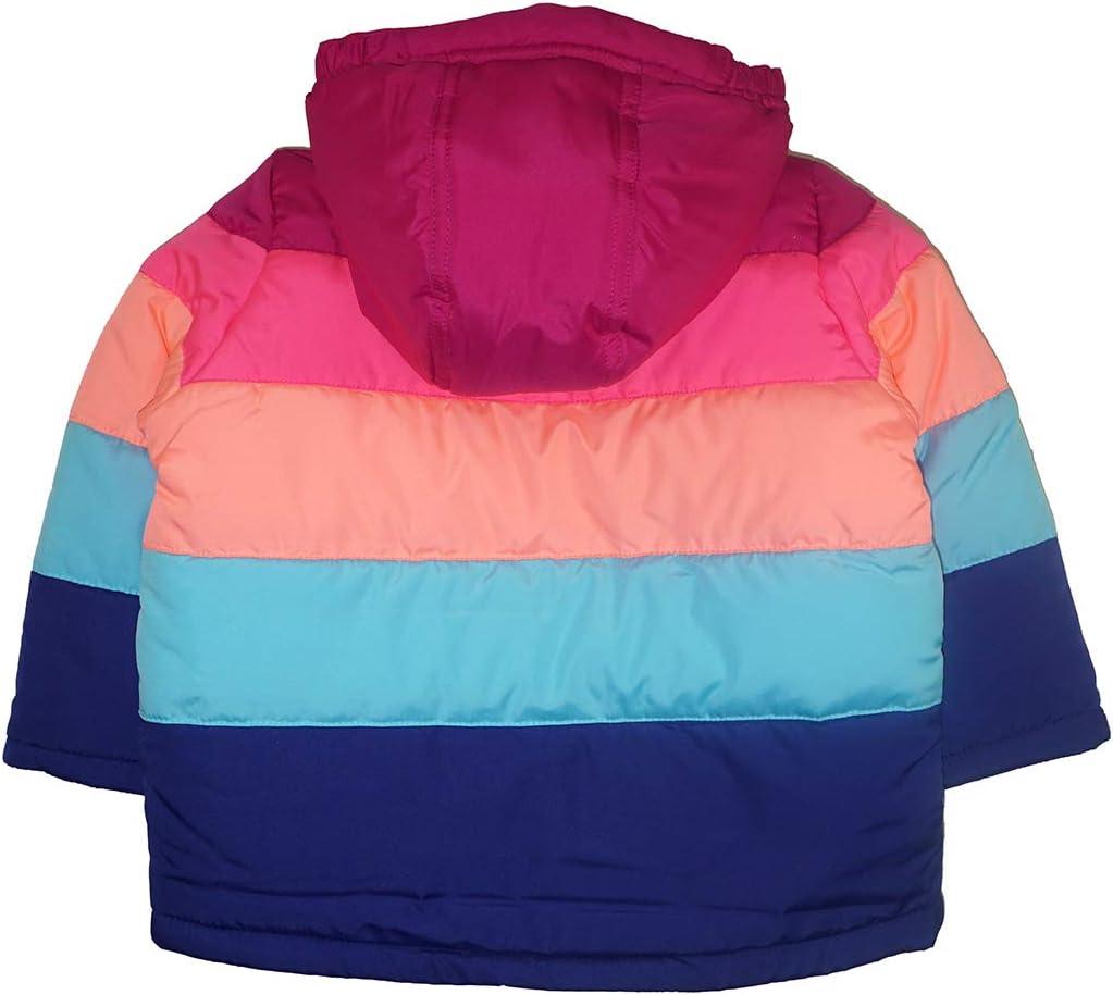 imageOSHKOSH BGOSH Girls Ski Jacket and Snowbib Snowsuit Outfit SetRainbow Pink Neon Royal