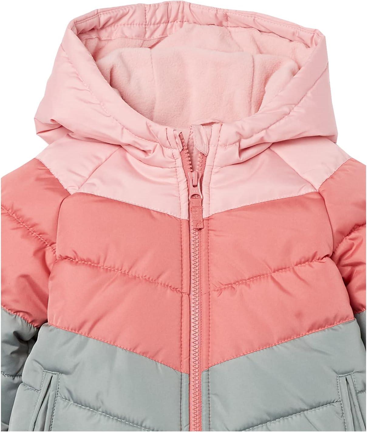 imageOSHKOSH BGOSH Girls Ski Jacket and Snowbib Snowsuit Outfit SetSage Green Rose Pink