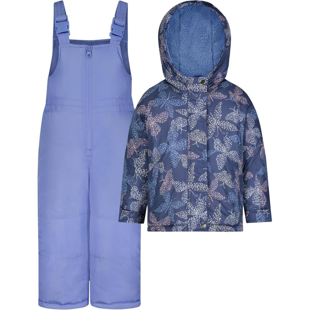 imageOSHKOSH BGOSH Girls Ski Jacket and Snowbib Snowsuit Outfit SetButterfly
