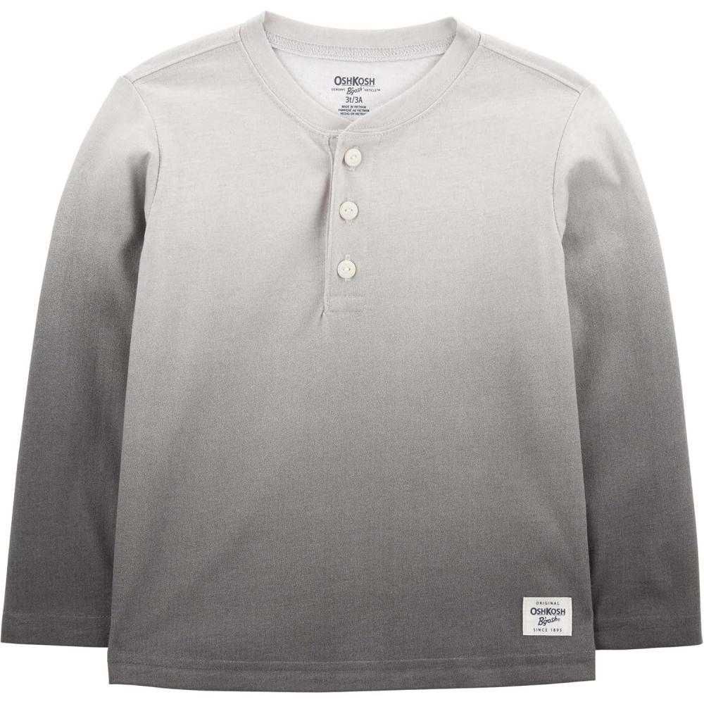 imageOshKosh BGosh Boys Long Sleeve HenleyBlack White Gradient