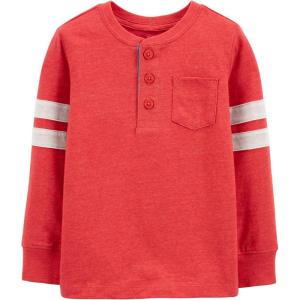 OshKosh B’Gosh Boys Long Sleeve Henley(Better Off Red)