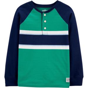 OshKosh B’Gosh Boys Long Sleeve Henley(Blue/Green)
