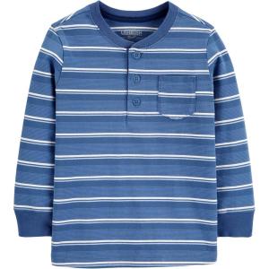 OshKosh B’Gosh Boys Long Sleeve Henley(Yacht Club Blue)