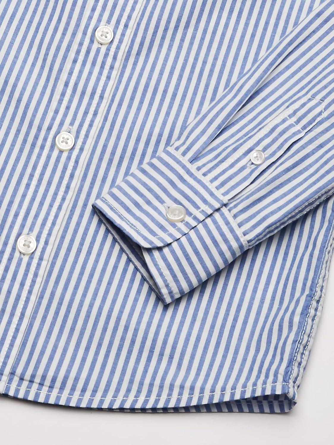 imageOshKosh BGosh Boys Long Sleeve Woven Buttonfront ShirtBlue Stripe