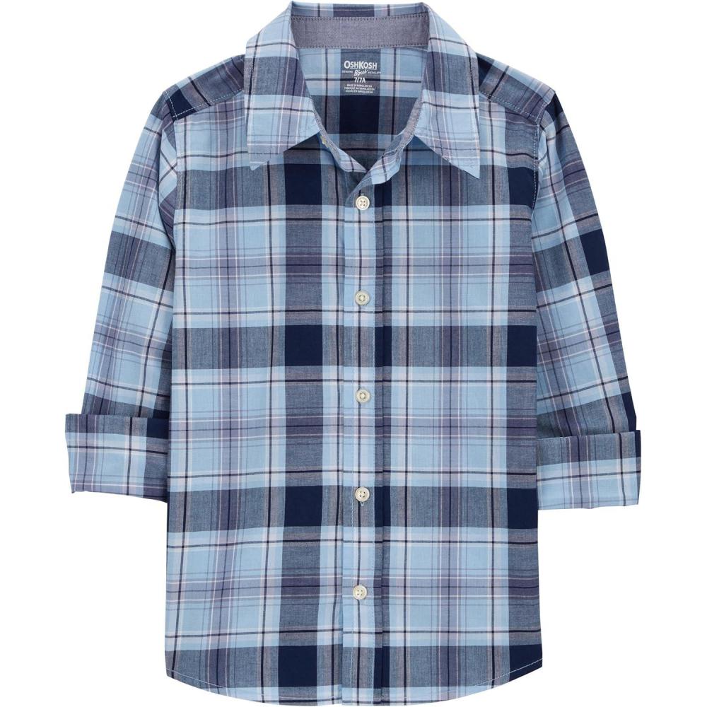 imageOshKosh BGosh Boys Long Sleeve Woven Buttonfront ShirtBlue Plaid