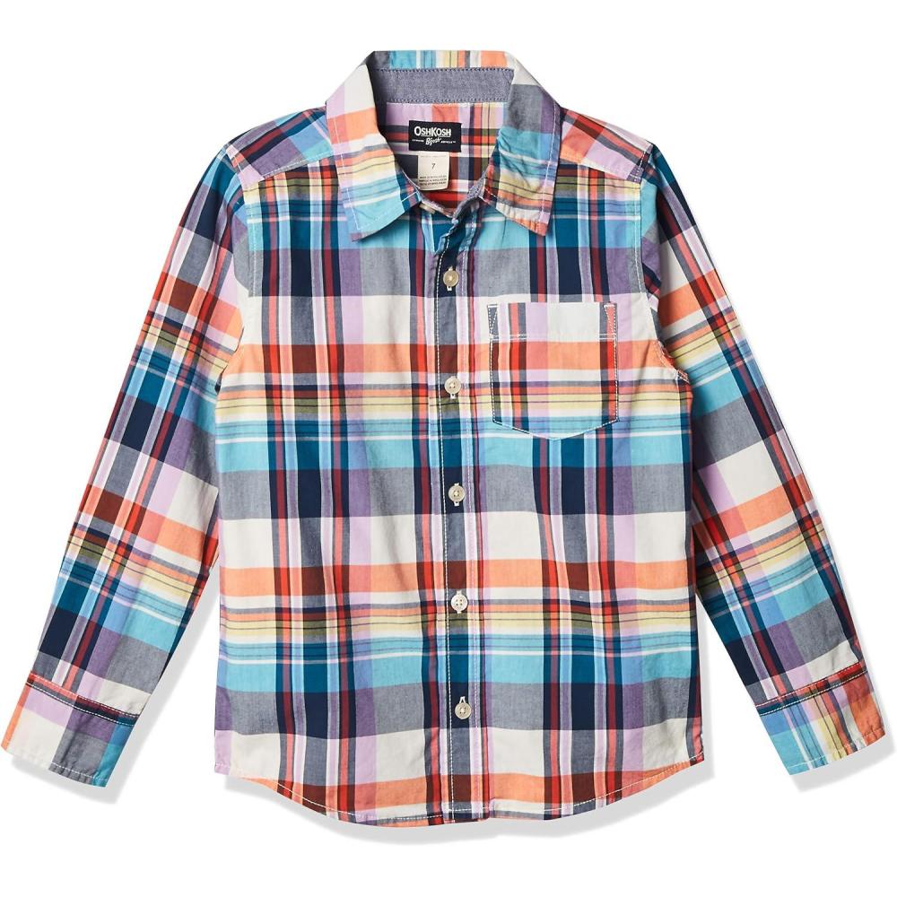 imageOshKosh BGosh Boys Long Sleeve Woven Buttonfront ShirtMulticolor Plaid