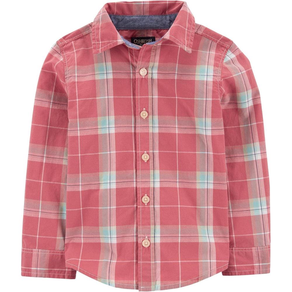 imageOshKosh BGosh Boys Long Sleeve Woven Buttonfront ShirtReady Rose