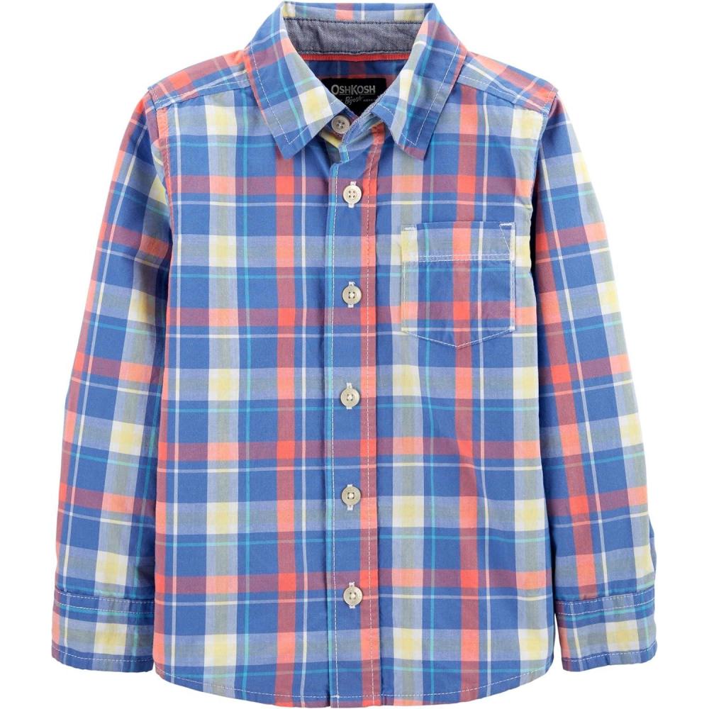 imageOshKosh BGosh Boys Long Sleeve Woven Buttonfront ShirtRooibos Plaid