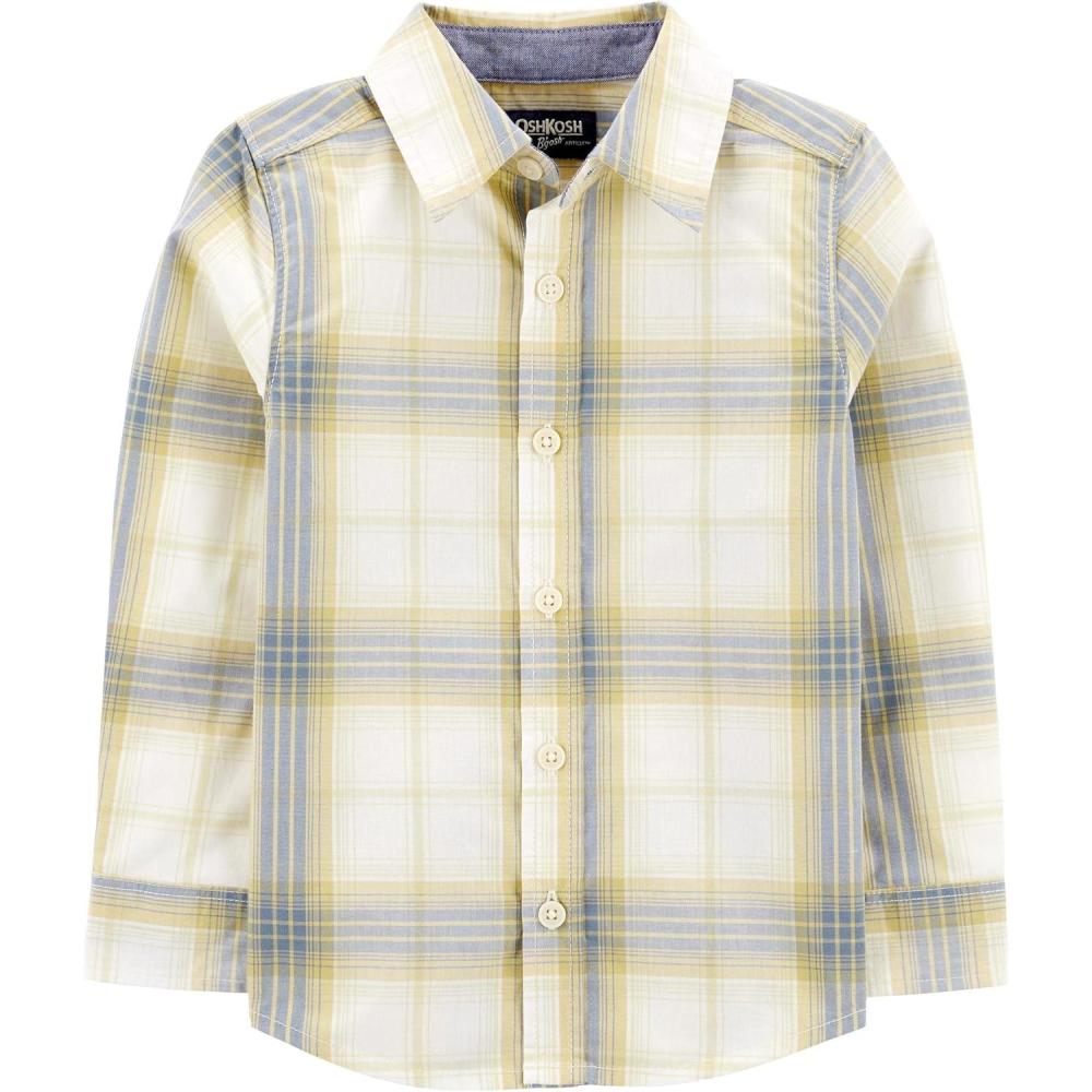 imageOshKosh BGosh Boys Long Sleeve Woven Buttonfront ShirtYellow Plaid