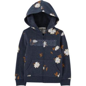 Osh Kosh Baby Girls’ Logo Hoodie, Navy Floral, 24 Months