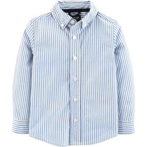 OshKosh B’Gosh Boys Long Sleeve Woven Buttonfront Shirt(Blue Stripe)