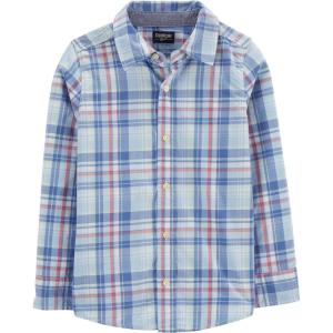 OshKosh B’Gosh Boys Long Sleeve Woven Buttonfront Shirt(Breck Blue)
