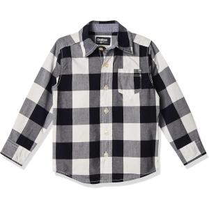 OshKosh B’Gosh Boys Long Sleeve Woven Buttonfront Shirt(Navy Plaid)