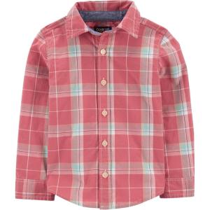OshKosh B’Gosh Boys Long Sleeve Woven Buttonfront Shirt(Ready Rose)