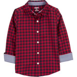 OshKosh B’Gosh Boys Long Sleeve Woven Buttonfront Shirt(Red)
