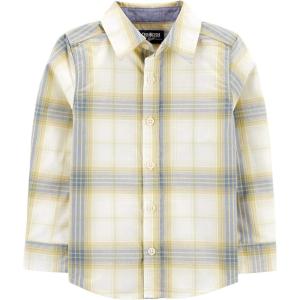 OshKosh B’Gosh Boys Long Sleeve Woven Buttonfront Shirt(Yellow Plaid)