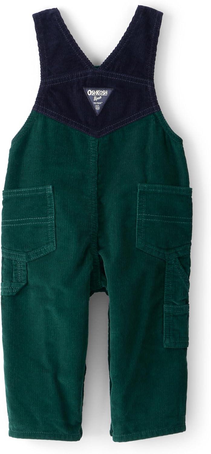 imageOSHKOSH BGOSH Baby Boys Worlds Best OverallsGreen Colorblock Corduroy