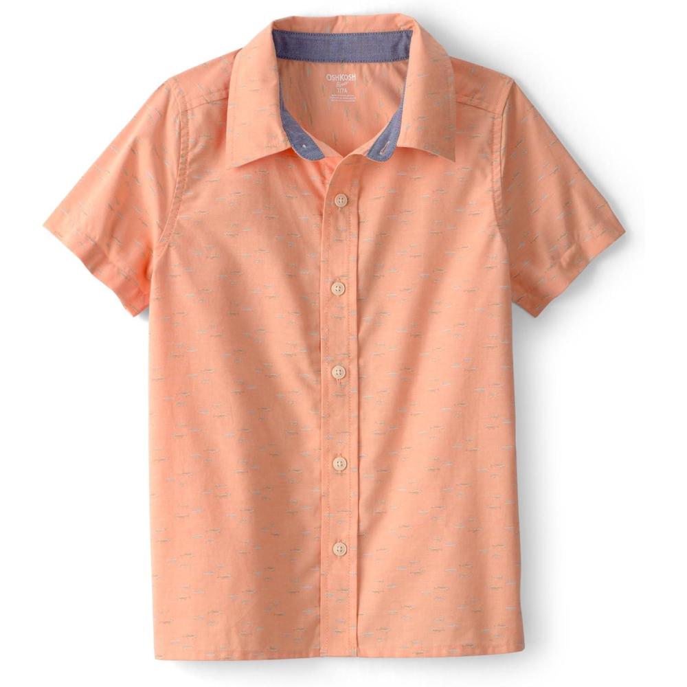 imageOshKosh BGosh Boys Short Sleeve Woven Buttonfront ShirtOrange
