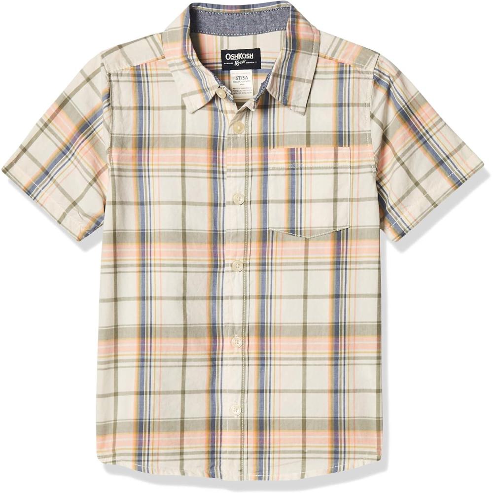 imageOshKosh BGosh Boys Short Sleeve Woven Buttonfront ShirtPlaid