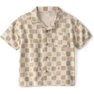 OshKosh B’Gosh Boys Short Sleeve Woven Buttonfront Shirt(Beige)