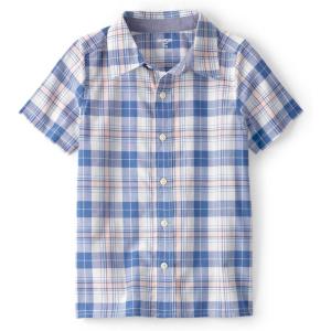 OshKosh B’Gosh Boys Short Sleeve Woven Buttonfront Shirt(Blue)