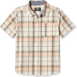 OshKosh B’Gosh Boys Short Sleeve Woven Buttonfront Shirt(Plaid)