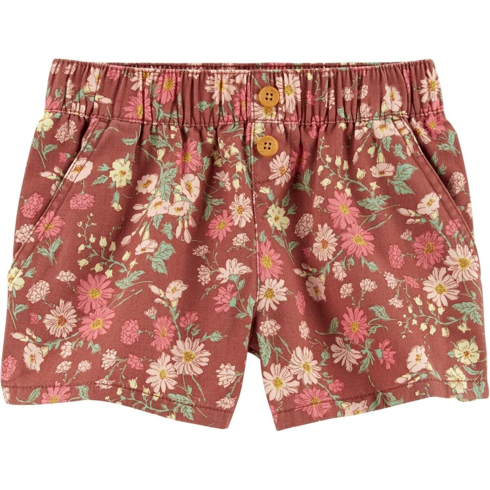 imageOshKosh BGosh Girls Pullon ShortsBrown Floral Print