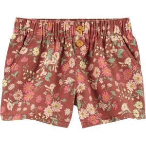 OshKosh B’Gosh Girls Pull-on Shorts(Brown Floral Print)