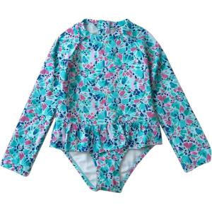 OSHKOSH B’GOSH Toddlers and Baby Girls’ One Piece Swimsuit Rashguard(Aqua)
