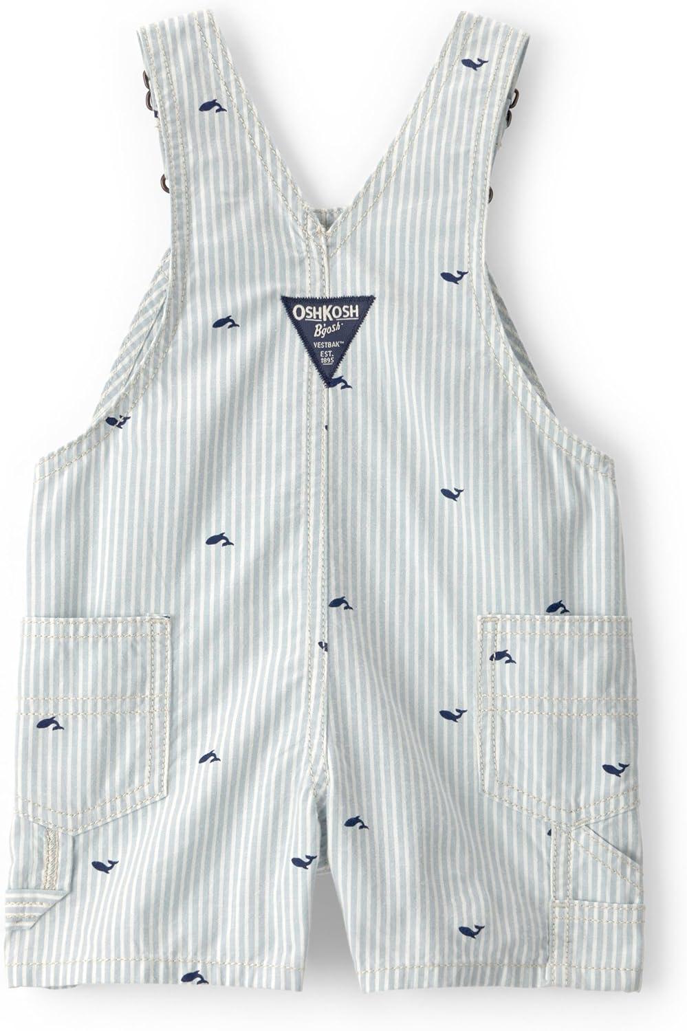 imageOSHKOSH BGOSH Baby Boys Worlds Best OverallsGreenWhite Shortall