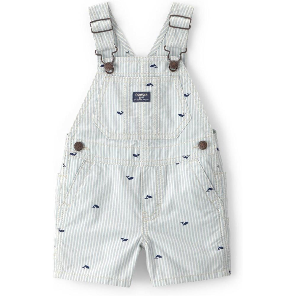 imageOSHKOSH BGOSH Baby Boys Worlds Best OverallsGreenWhite Shortall
