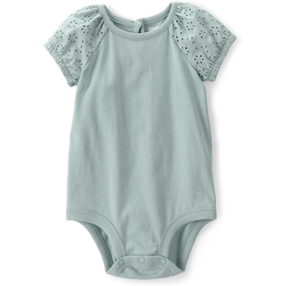 imageOSHKOSH BGOSH babygirls Shortsleeve BodysuitGreen Floral