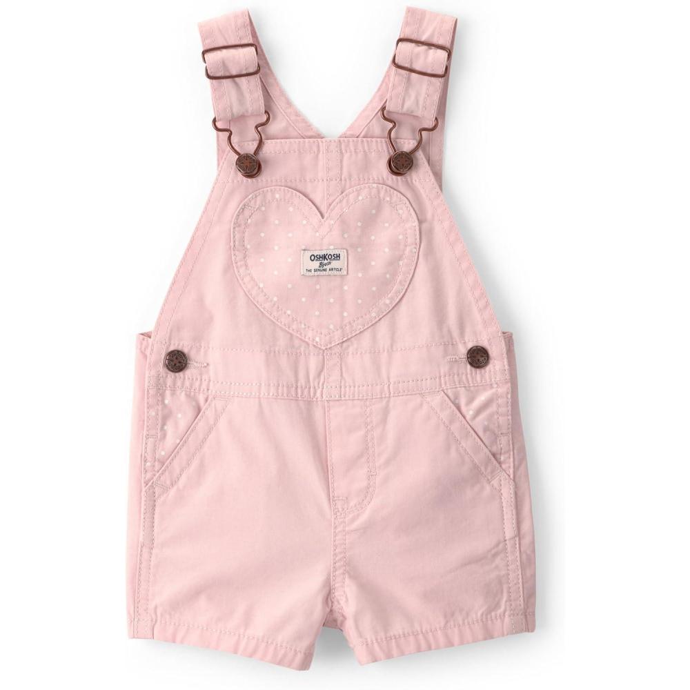 imageOshkosh Girls Worlds Best OverallsPink Shortall