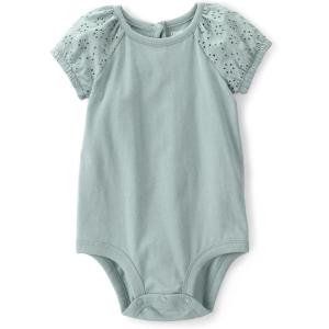 OSHKOSH B’GOSH baby-girls Short-sleeve Bodysuit(Green Floral)
