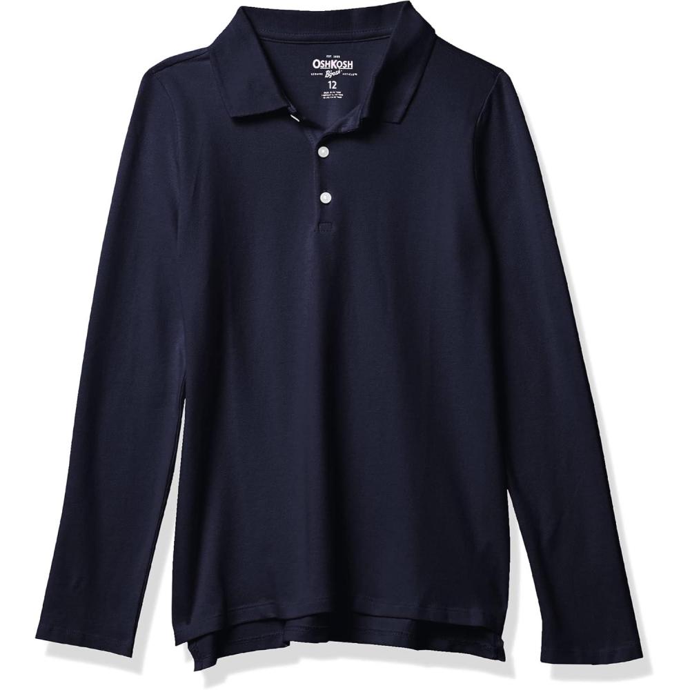 imageOshKosh BGosh Girls LongSleeve Uniform PoloDeep Navy