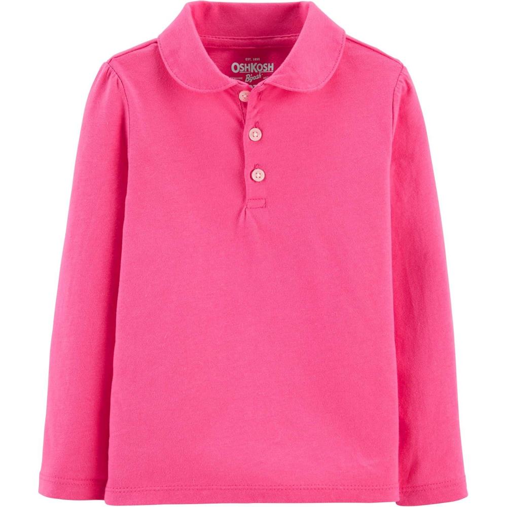 imageOshKosh BGosh Girls LongSleeve Uniform PoloDyanna Pink