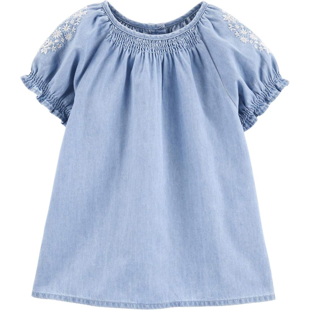 imageOshKosh BGosh Girls Woven TopIris Blue Wash