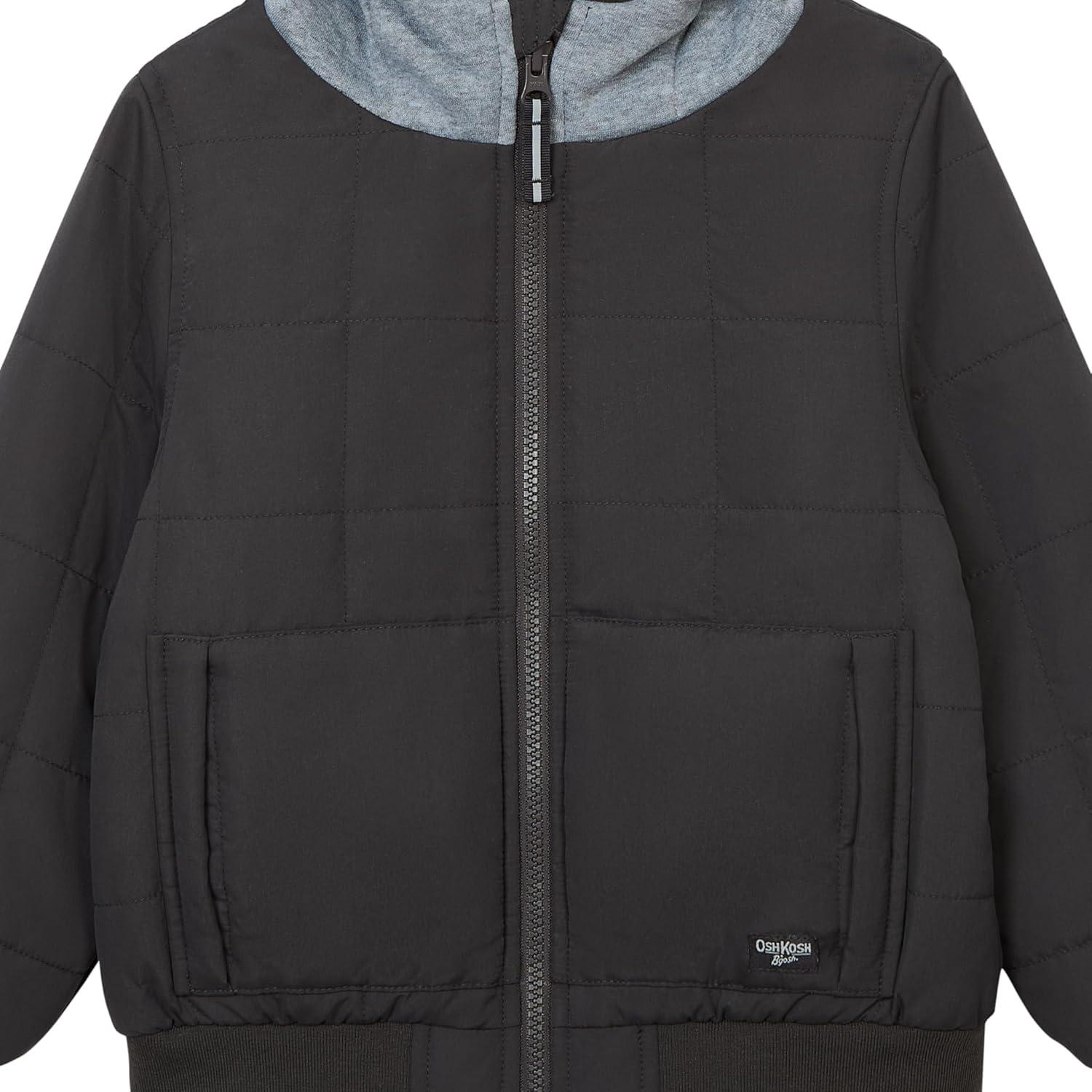 imageOSHKOSH BGOSH babyboys Hooded Midweight JacketGrey