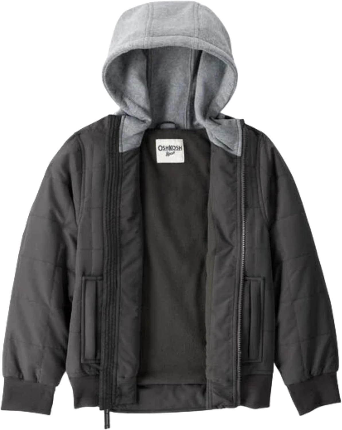 imageOSHKOSH BGOSH babyboys Hooded Midweight JacketGrey