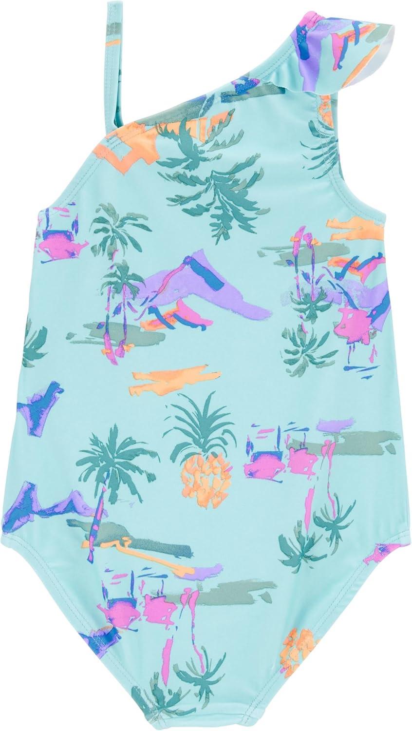 imageOshKosh BGosh Girls OnePiece SwimsuitTropical Vintage Print