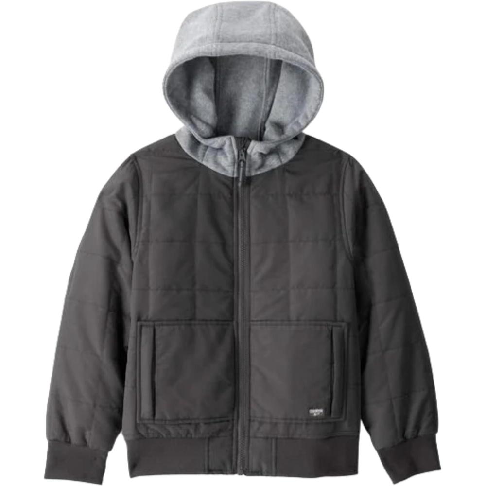 imageOSHKOSH BGOSH babyboys Hooded Midweight JacketGrey