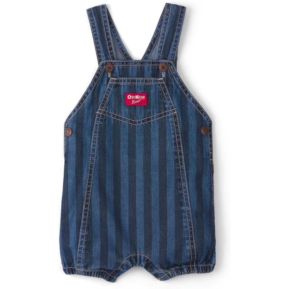 imageOSHKOSH BGOSH babyboys Worlds Best OverallsBlue Striped
