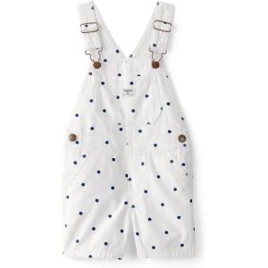 OSHKOSH B’GOSH baby-girls World’s Best Overalls(White/Blue Polka Dot)