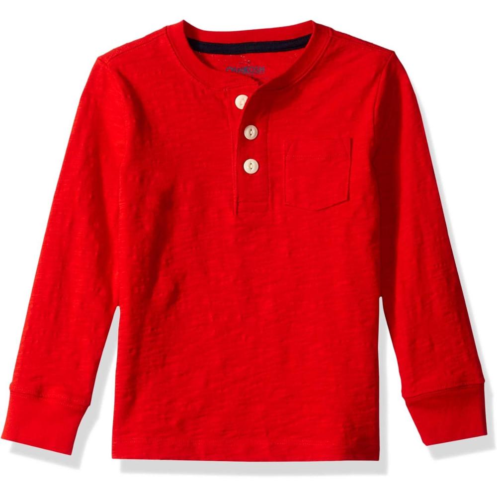imageOshKosh BGosh Boys Long Sleeve HenleyJalapeno Red