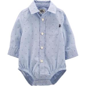 OSHKOSH B’GOSH Baby Boys’ Buttonfront Bodysuit(Blue Anchors)