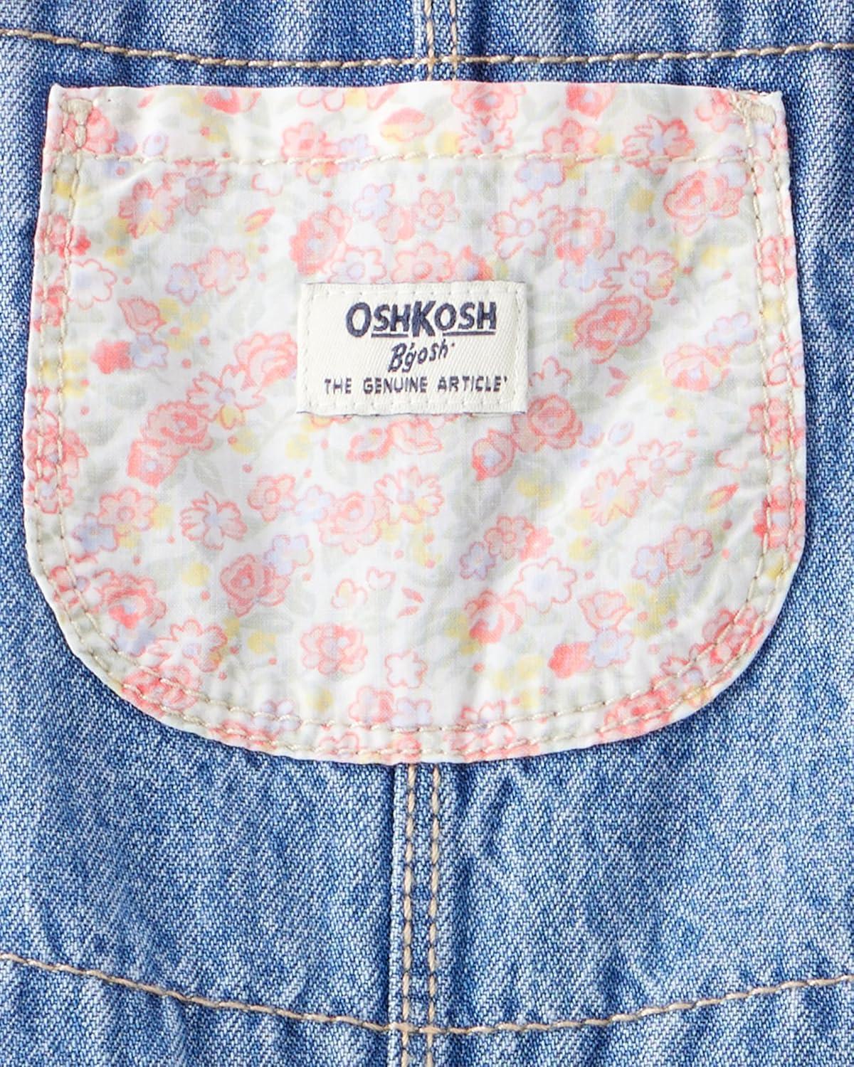 imageOshkosh Girls Worlds Best OverallsFloral Light Denim