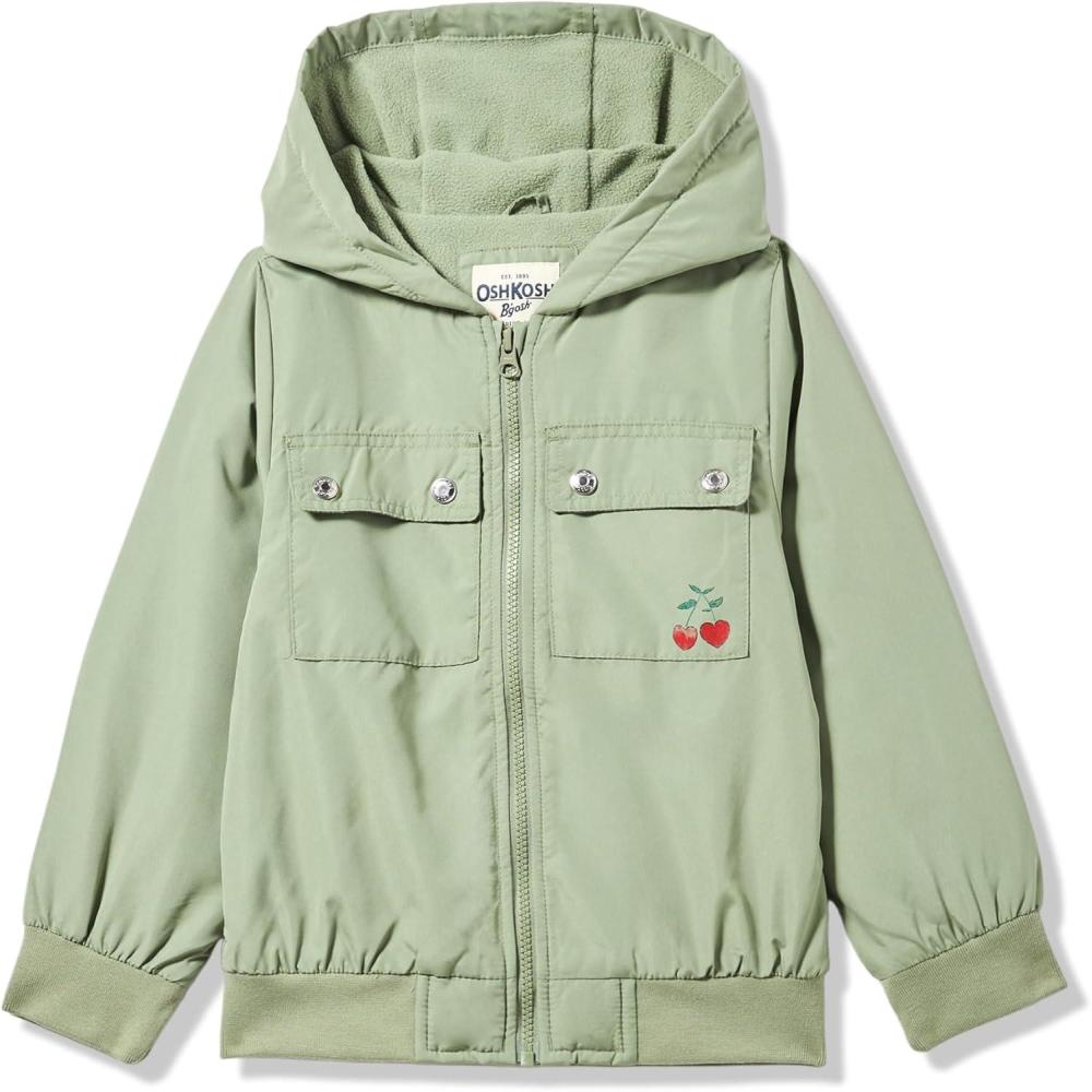 imageOSHKOSH BGOSH babyboys Hooded Midweight JacketOlive